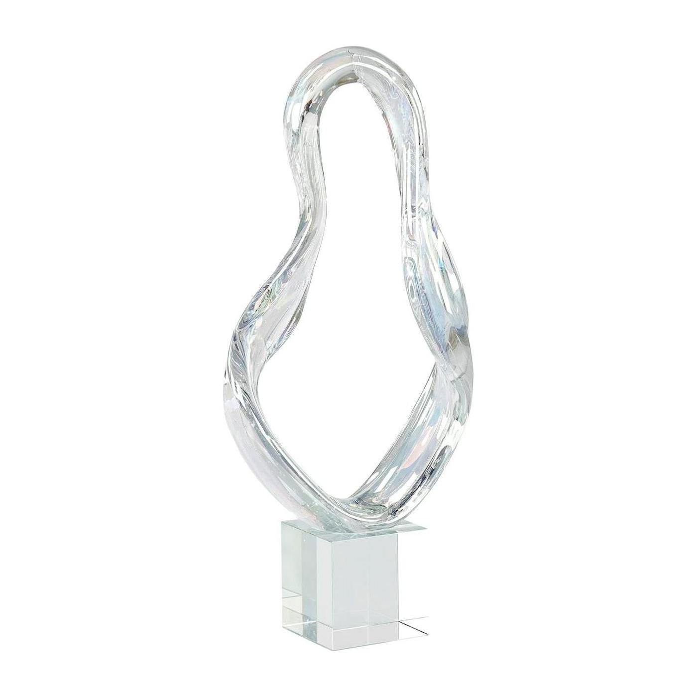 John Richard Decor Prismatic Loop Sculpture on Crystal Base