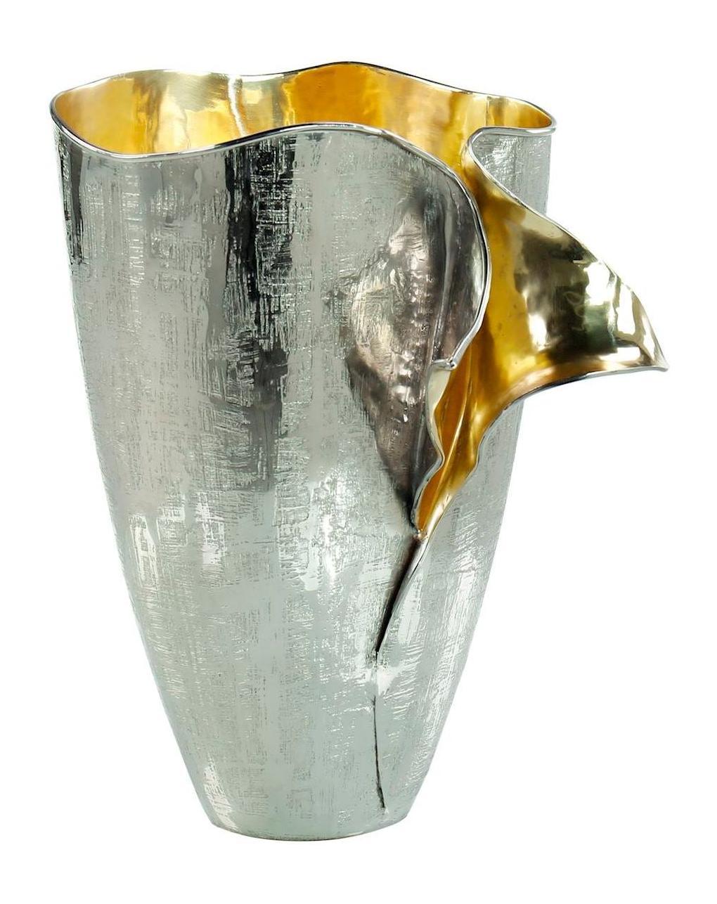 John Richard Decor Andiamo Vase, Nickel