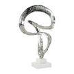 John Richard Decor Winding Flourish Sculpture on Marble Base, Nickel