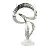 John Richard Decor Winding Flourish Sculpture on Marble Base, Nickel