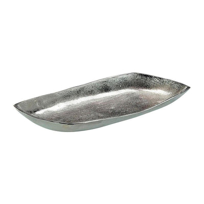 John Richard Decor Scooped Metal Tray, Silver