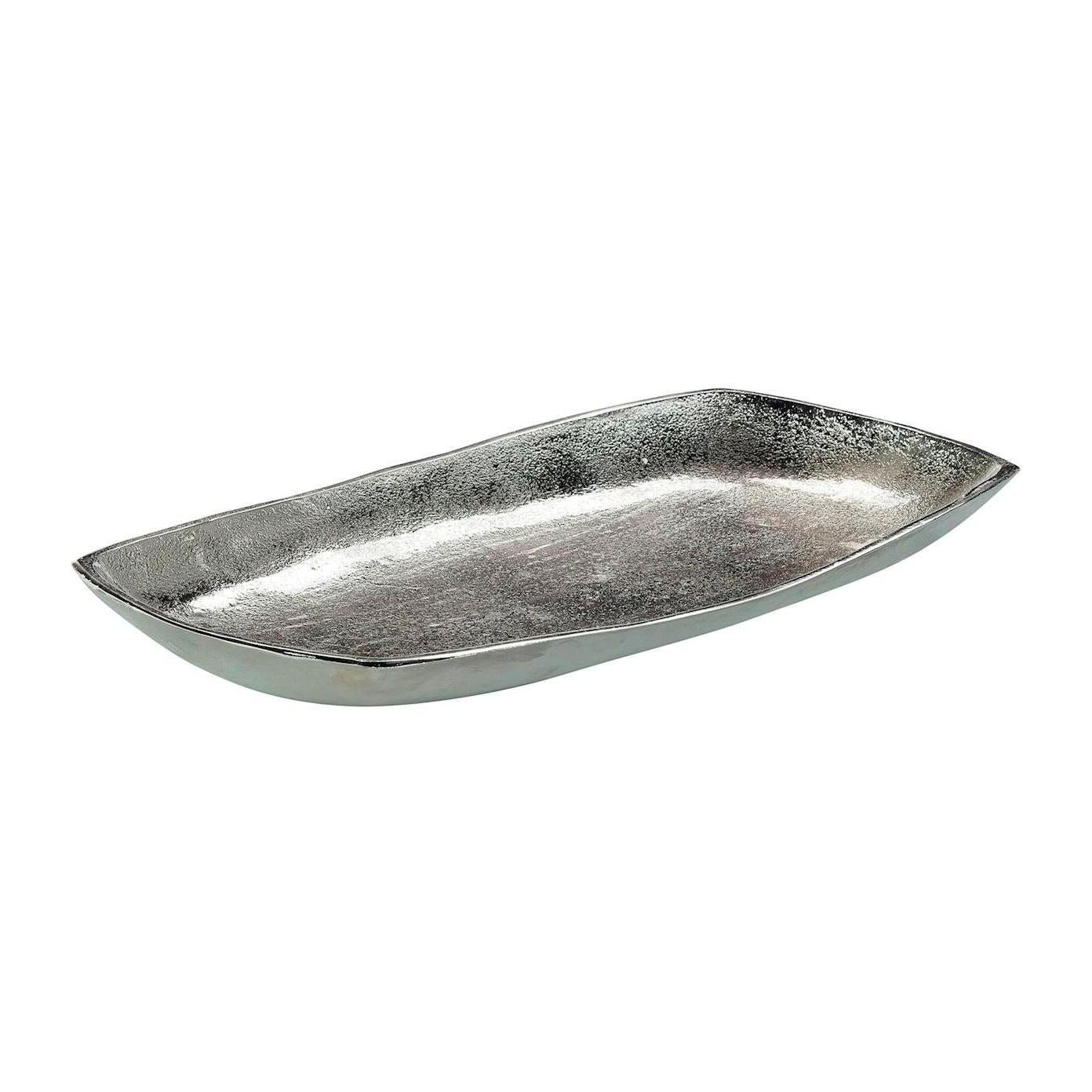 John Richard Decor Scooped Metal Tray, Silver