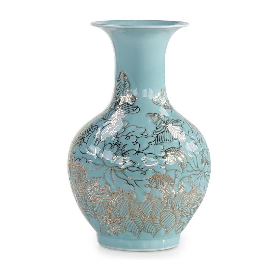 John Richard Decor Turquoise Florals Vase Sale