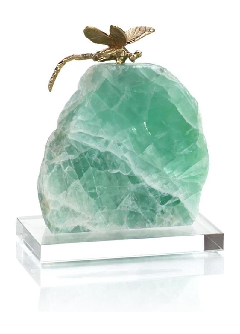 John Richard Decor Brass Dragonfly Sculpture on Chlorophane II