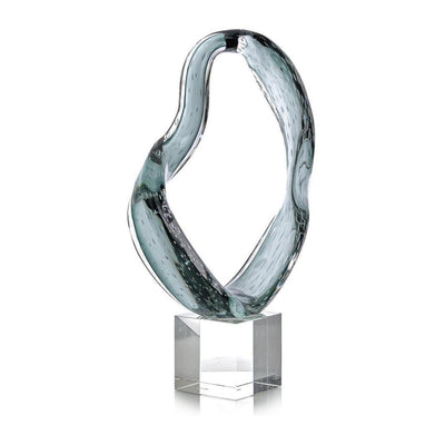 John Richard Decor Viridian Flux Sculpture on Crystal I