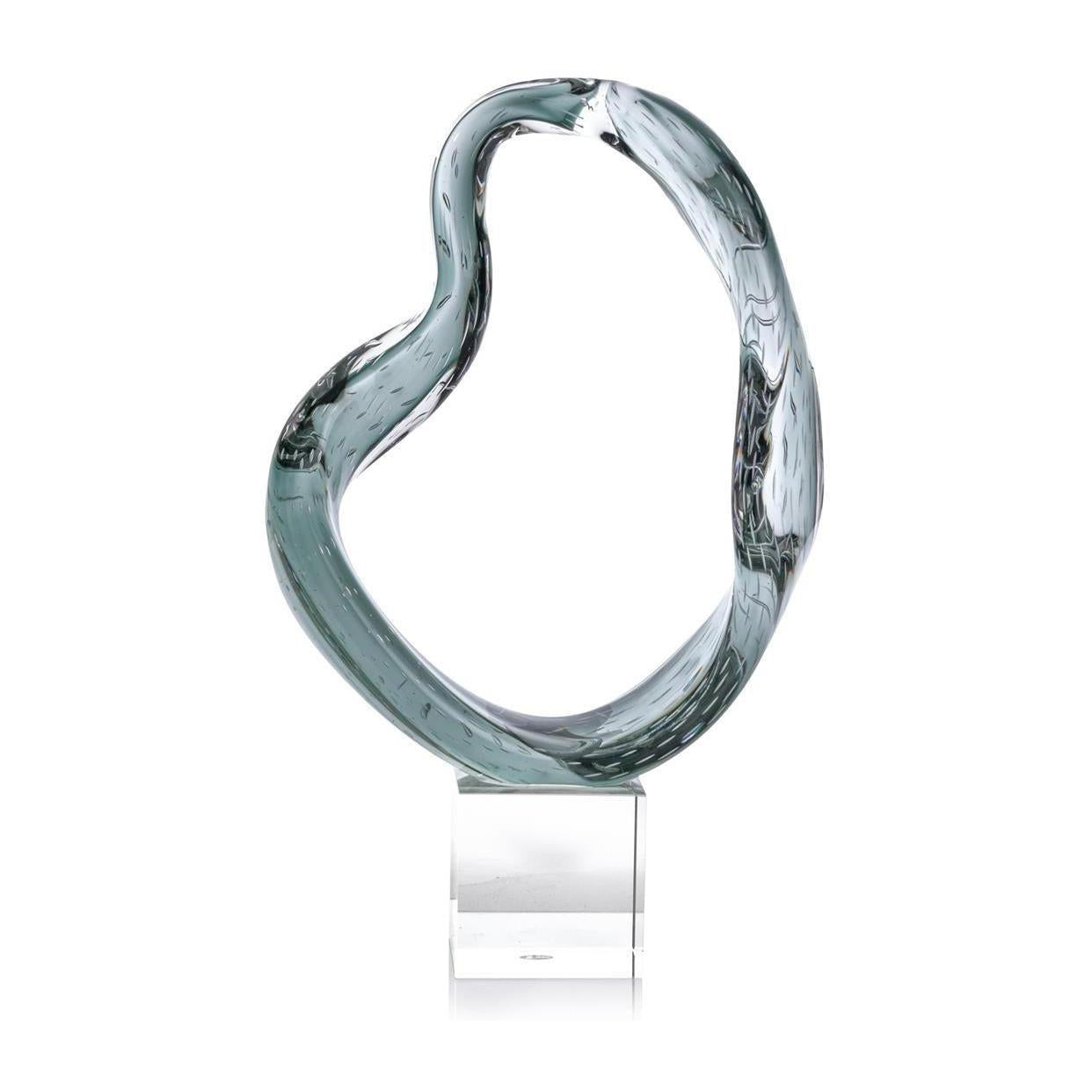 John Richard Decor Viridian Flux Sculpture on Crystal I
