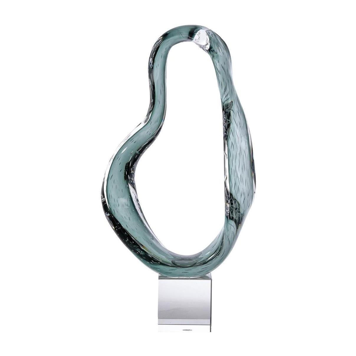 John Richard Decor Viridian Flux Sculpture on Crystal II
