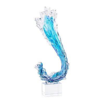 John Richard Decor Sweeping Wave Sculpture on Crystal