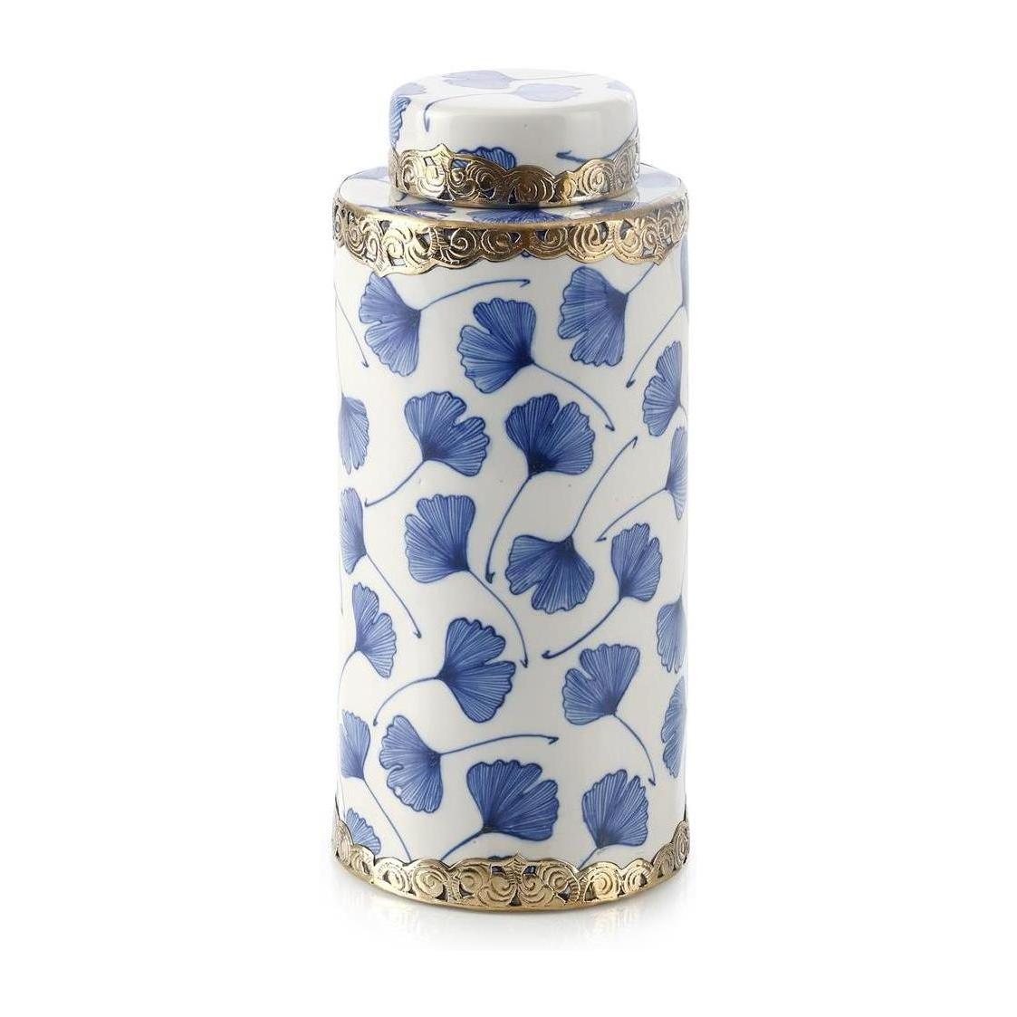 John Richard Decor Lidded Ginkgo Jar