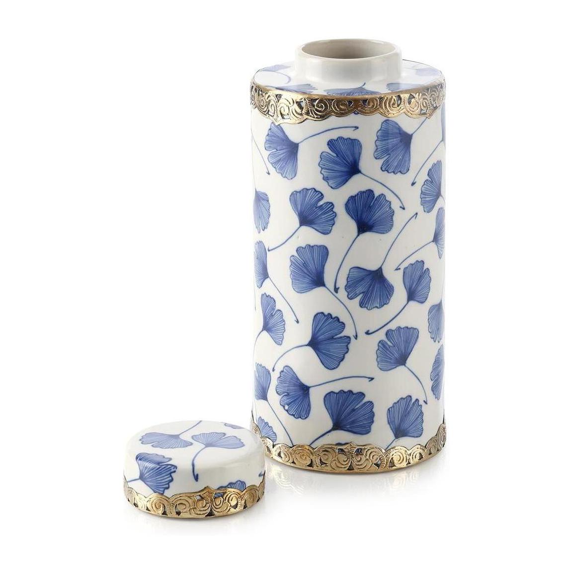 John Richard Decor Lidded Ginkgo Jar