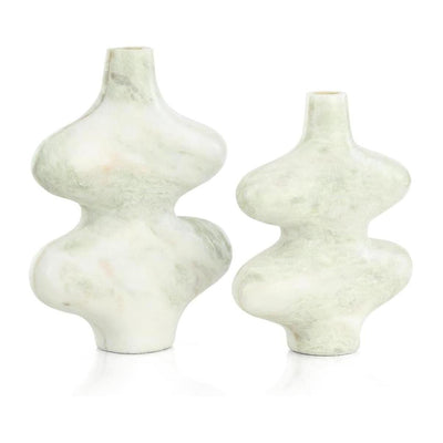 John Richard Decor Echoed Marble Vases, Set of 2