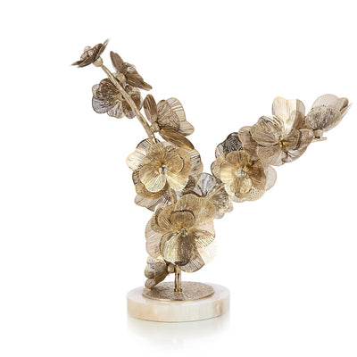 John Richard Golden Camellia Sculpture on Marble