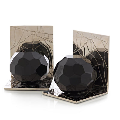 John Richard Ebon Crystal Bookends, Set of 2
