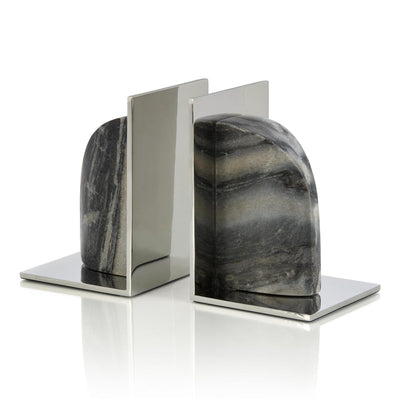 John Richard Stone Arc Bookends, Set of 2