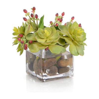 John Richard Decor Succulents & Hypericum