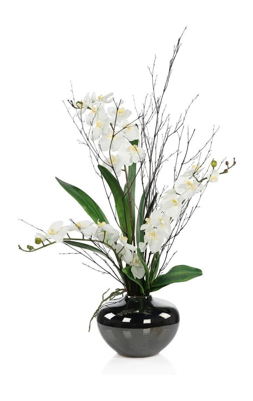 John Richard Decor Black Bamboo & Orchids