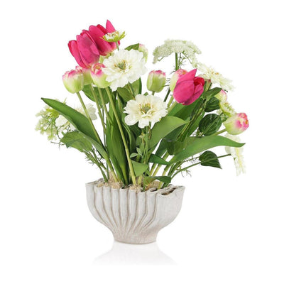 John Richard Decor Zinnias and Tulips