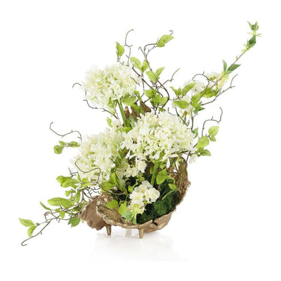 John Richard Decor White Agapanthus Leaf Sculpture