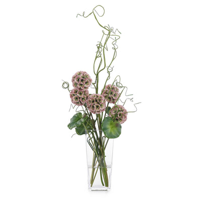 John Richard Curly Willow and Purple Scabiosa