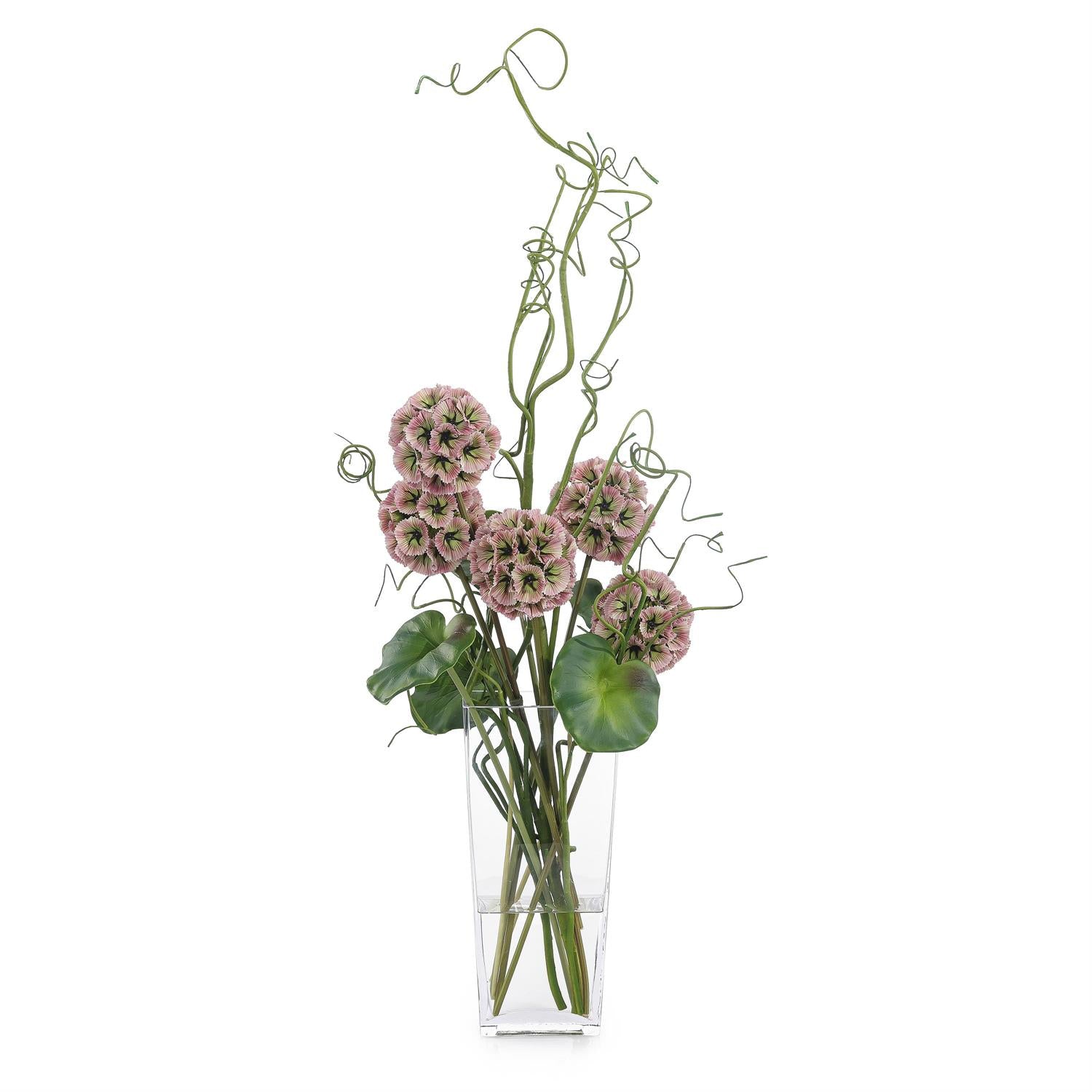 John Richard Curly Willow and Purple Scabiosa