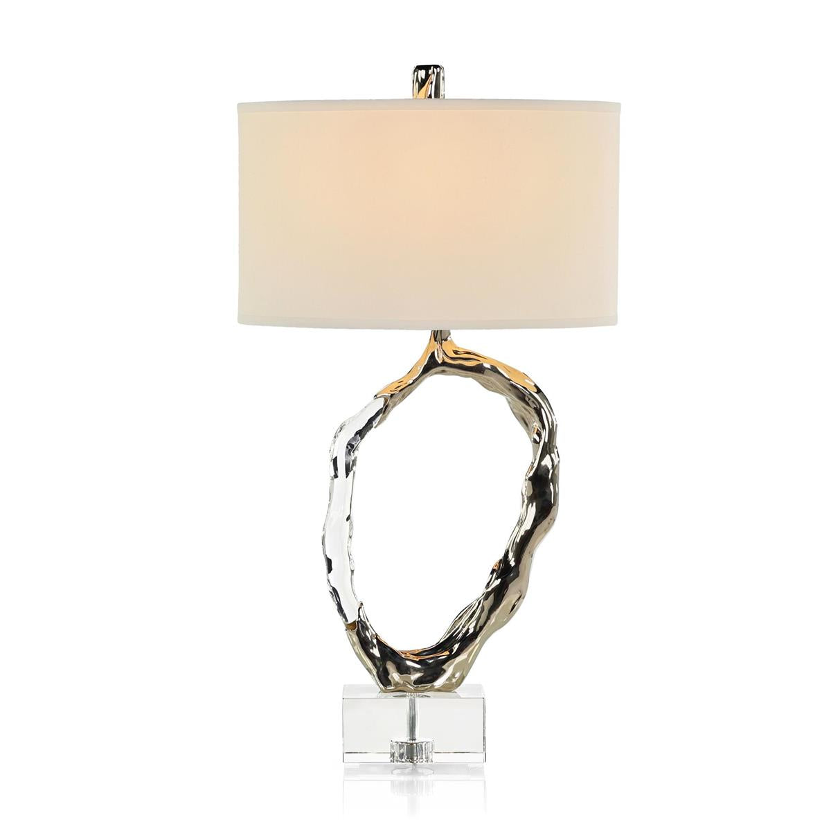 John Richard Metallic Ice Table Lamp, Silver