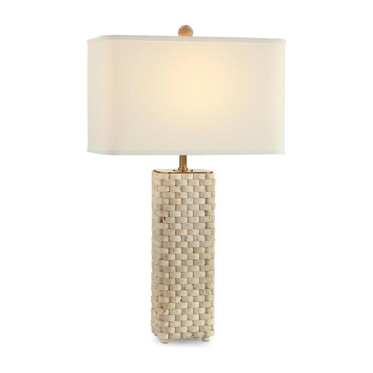 John Richard Travertine Weave Table Lamp