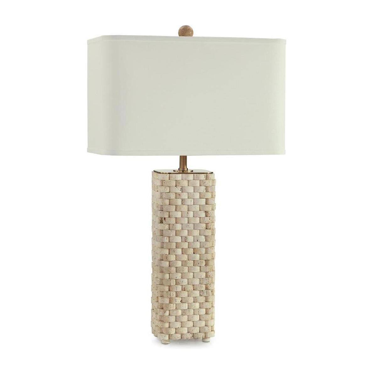 John Richard Travertine Weave Table Lamp