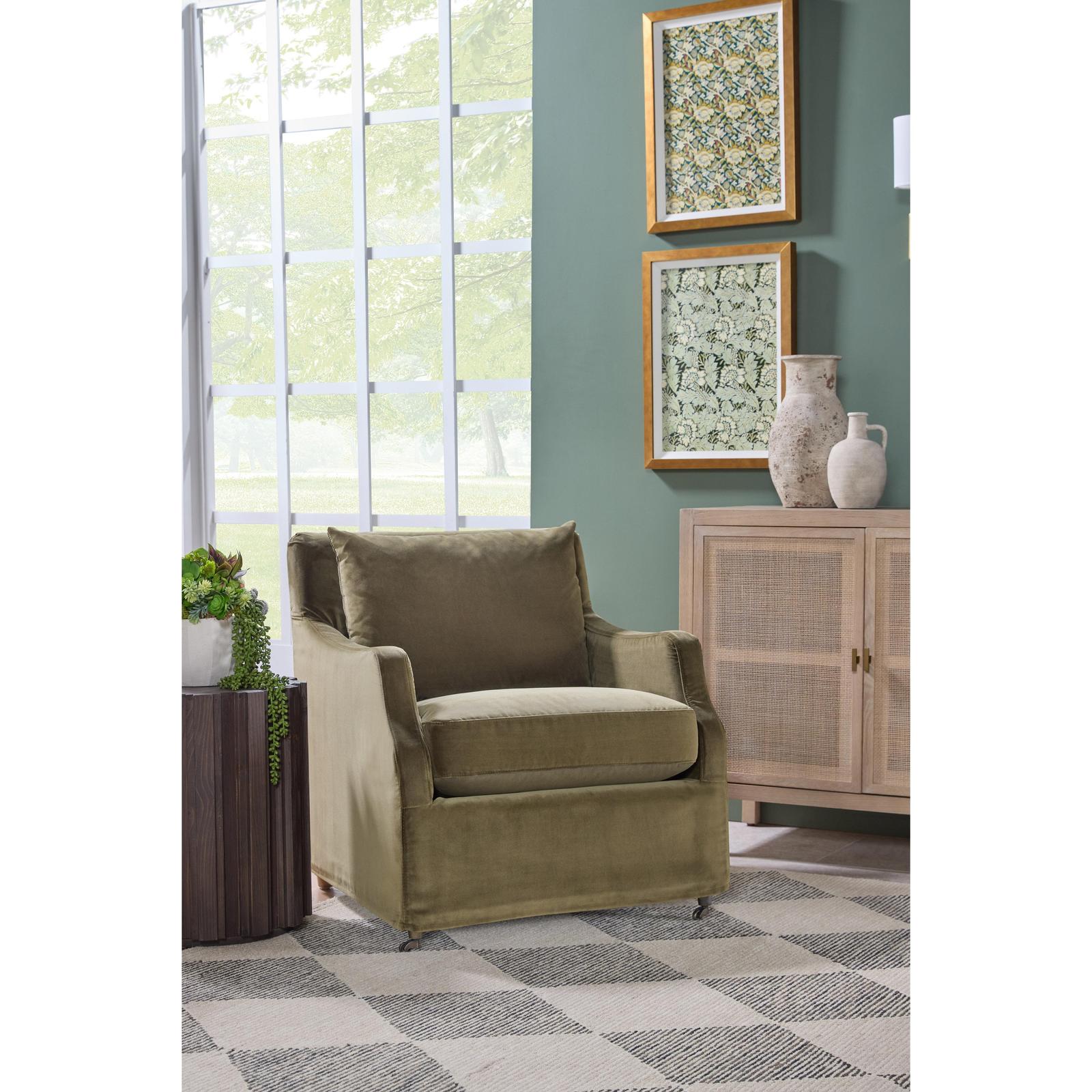 Essentials For Living Jade Slipcover Club Chair