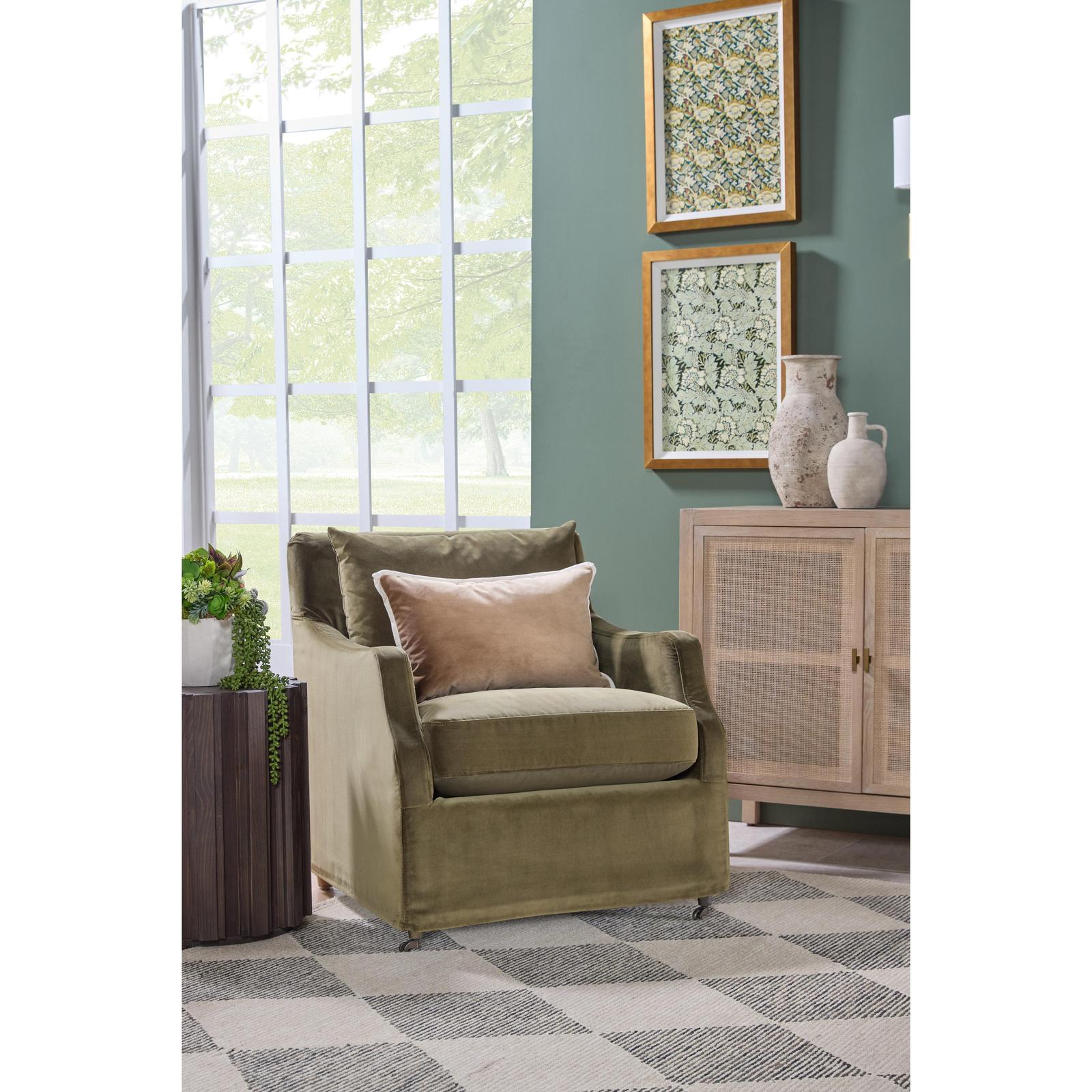 Essentials For Living Jade Slipcover Club Chair