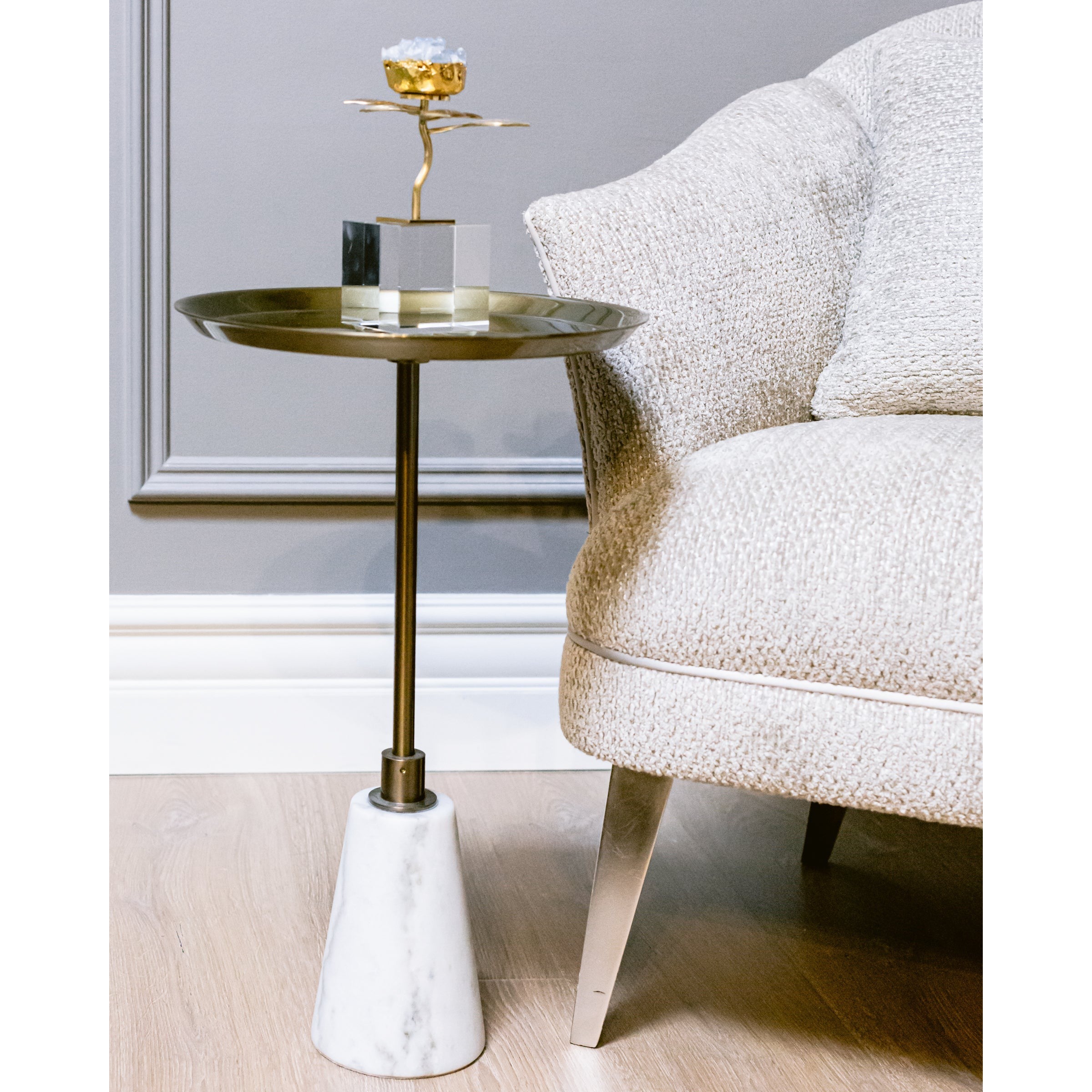 Lexington Accent Table Metal Top Floor Sample