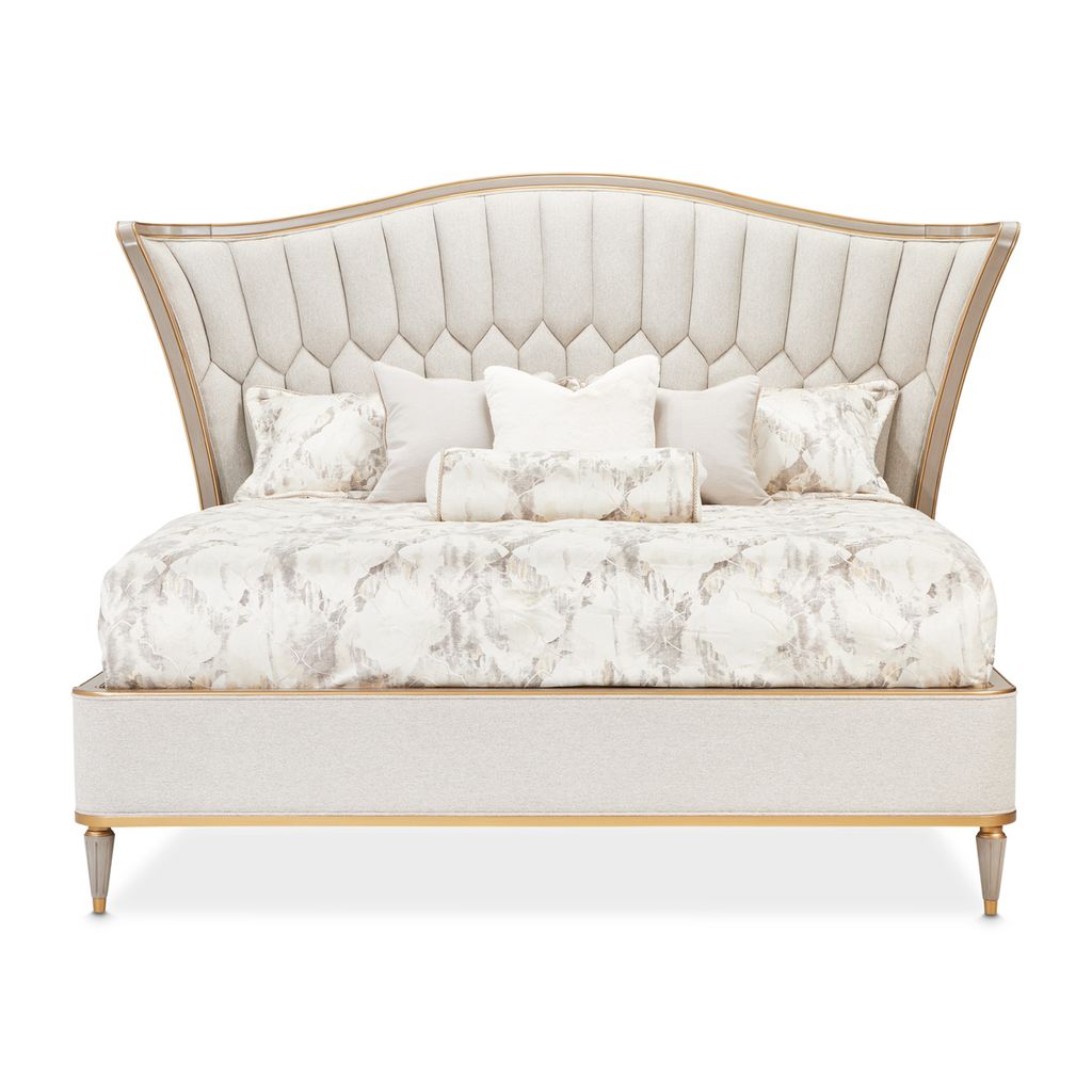 Michael Amini St. Charles Upholstered Bed - Dove Gray