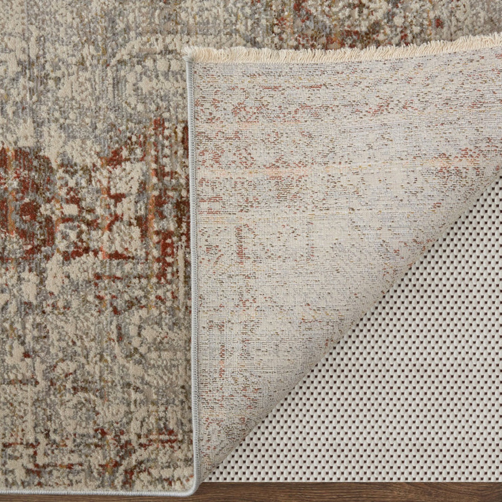 Feizy Kaia 39GKF Transitional Distressed in Tan/Ivory/Orange