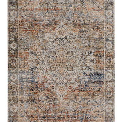 Feizy Kaia 39GMF Transitional Medallion in Tan/Orange/Blue