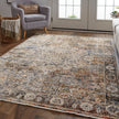 Feizy Kaia 39GMF Transitional Medallion in Tan/Orange/Blue