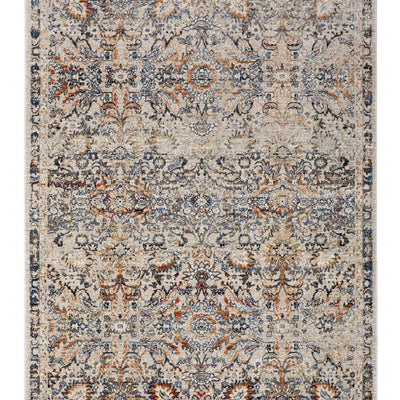 Feizy Kaia 39GNF Transitional Damask in Tan/Blue/Orange