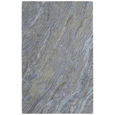 Feizy Kawai 8982F Modern Abstract Rug in Blue/Green/Gray