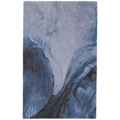 Feizy Kawai 8983F Modern Abstract Rug in Blue/Black/Gray