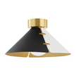 Hudson Valley Lighting Split 1 Light 15 inch Aged Brass Flush Mount Ceiling Light Clearance