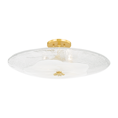 Hudson Valley Lighting Lago 4 Light 24 inch Aged Brass Semi Flush Ceiling Light