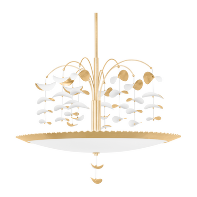 Hudson Valley Lighting Paavo 8 Light 36 inch Gold Leaf/Soft White Combo Chandelier Ceiling Light Clearance