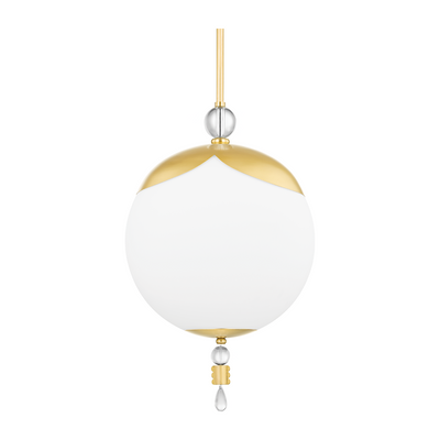Hudson Valley Lighting Perla 1 Light 16 inch Aged Brass Pendant Ceiling Light Clearance