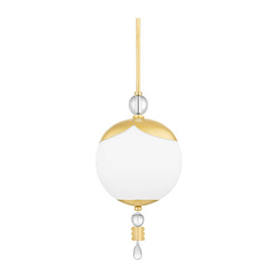 Hudson Valley Lighting Perla 1 Light 10 inch Aged Brass Pendant Ceiling Light Clearance