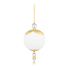 Hudson Valley Lighting Perla 1 Light 10 inch Aged Brass Pendant Ceiling Light Clearance