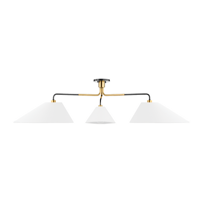 Hudson Valley Lighting Duo 3 Light 72 inch Aged Old Bronze Semi Flush Ceiling Light