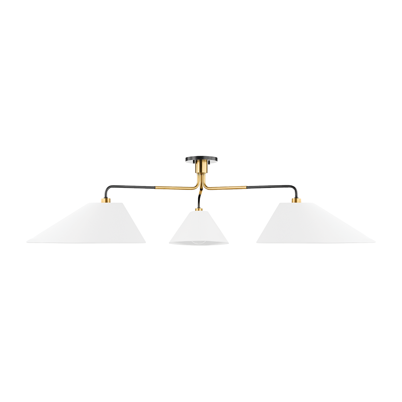 Hudson Valley Lighting Duo 3 Light 72 inch Aged Old Bronze Semi Flush Ceiling Light