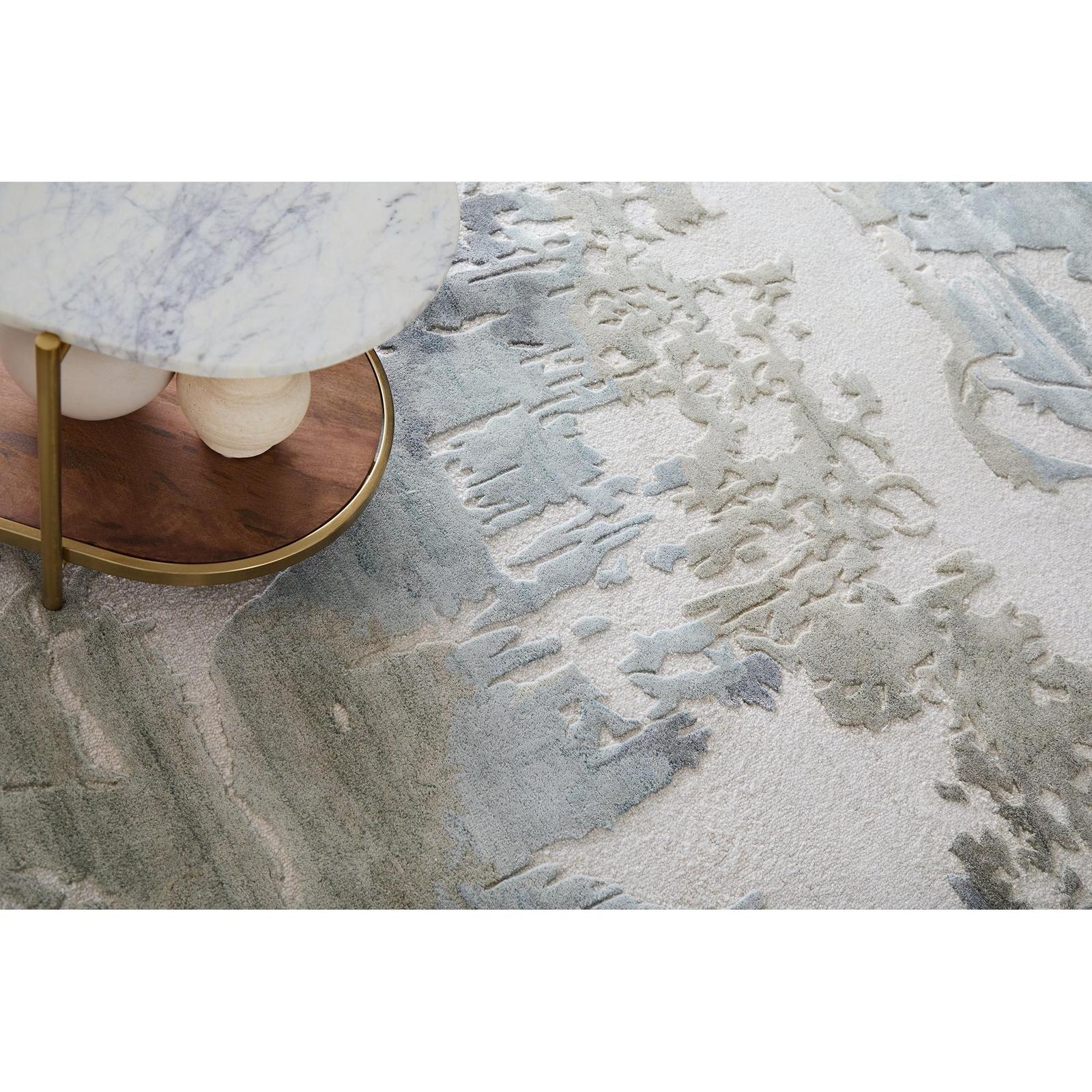 Feizy Kendall 8A62F Modern Abstract Rug in Ivory/Blue/Gray