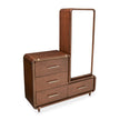 Michael Amini Mason Park Offset Chest with Storage Mirror - Umber