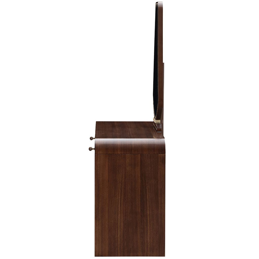 Michael Amini Houston Vanity Table with Mirror - Walnut