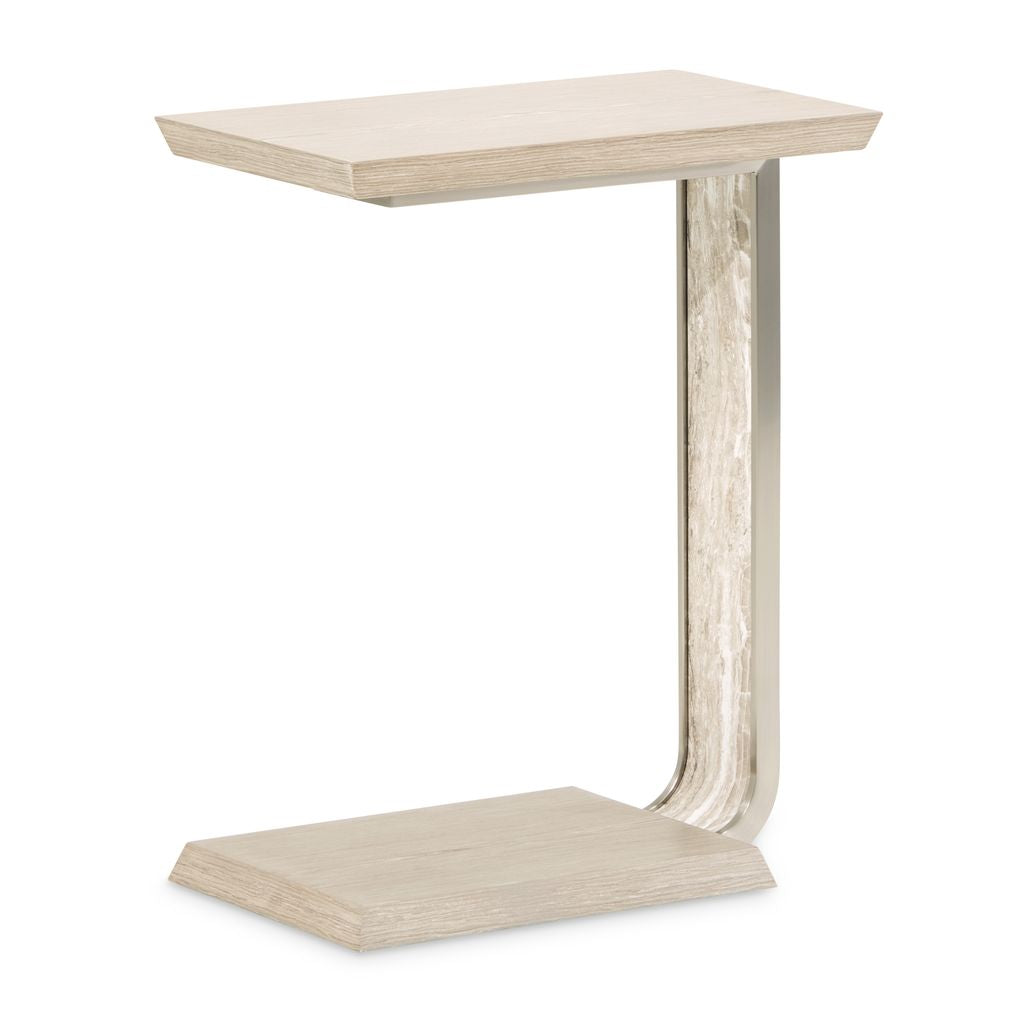 Michael Amini Lotus Bay C-Shaped Accent Table - Sand