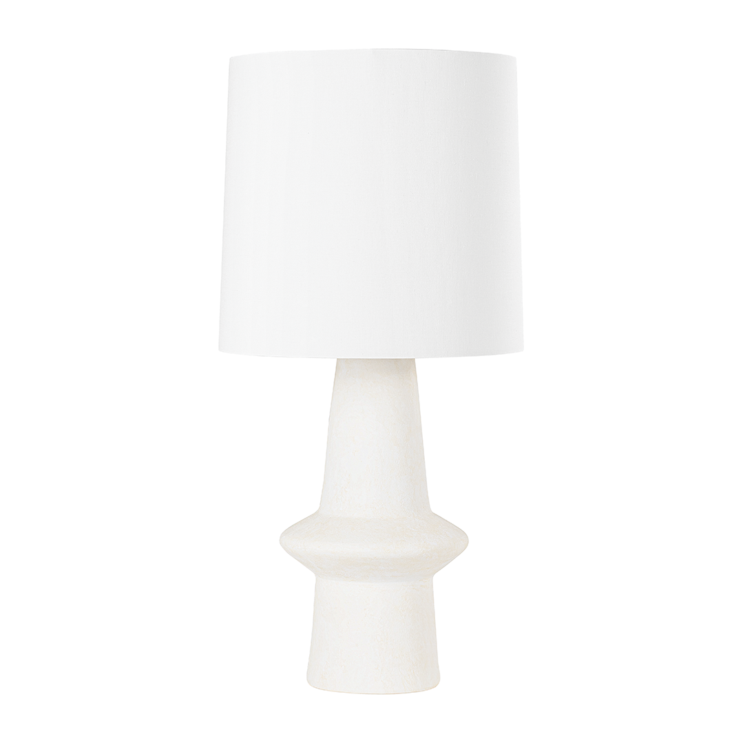 Hudson Valley Lighting Ramapo 15 inch 60 watt Aged Brass/Pale Flax Ceramic Table Lamp Portable Light